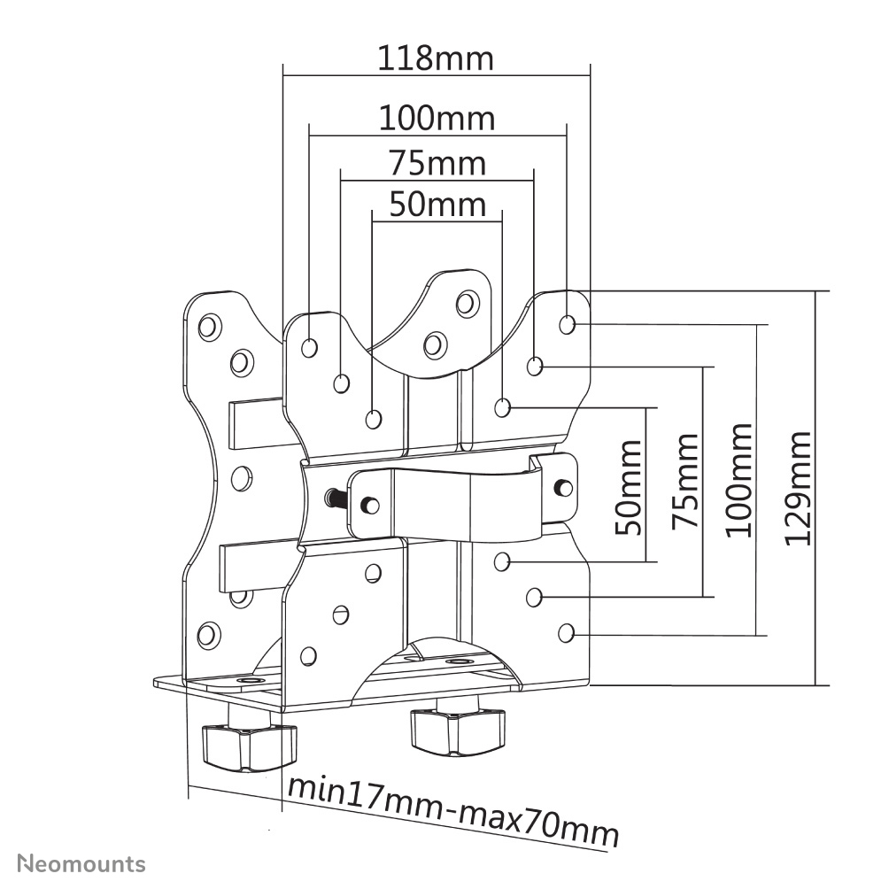 Neomounts NM-TC100BLACK Supporto per mini PC - max 5 kg - universale